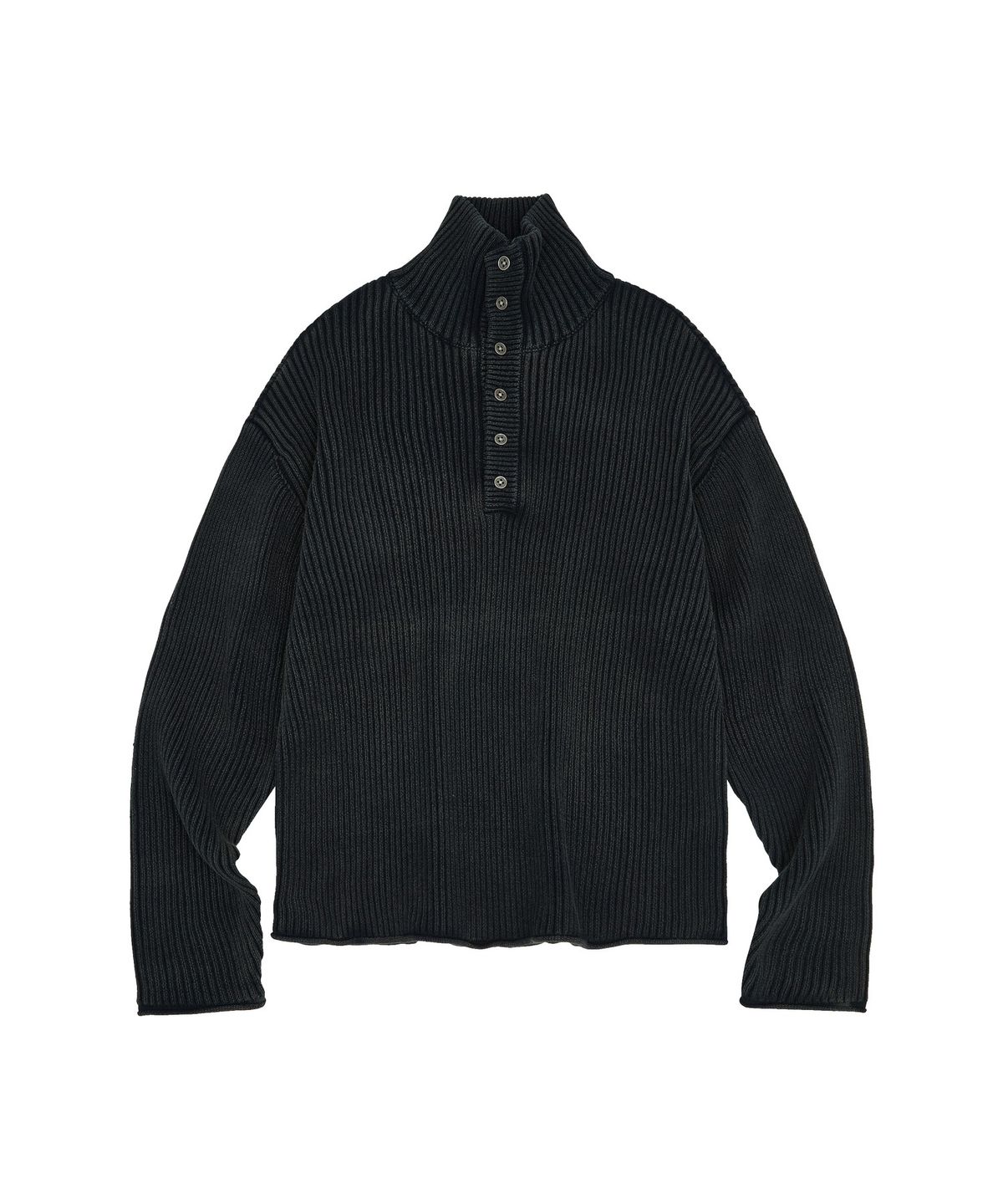 메아(MEA) HIGH NECK HENLEY KNIT [NAVY]