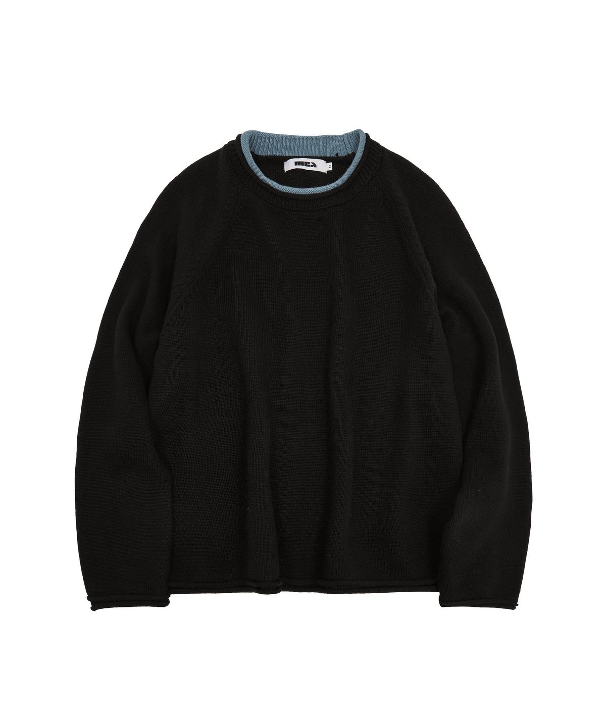 메아(MEA) NECK LAYERED WOOL KNIT [BLACK]