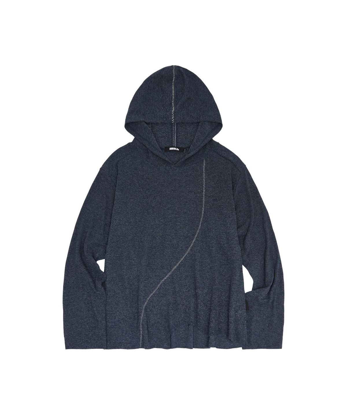 메아(MEA) BRUSHED STITCH KNIT HOODIE  [NAVY]
