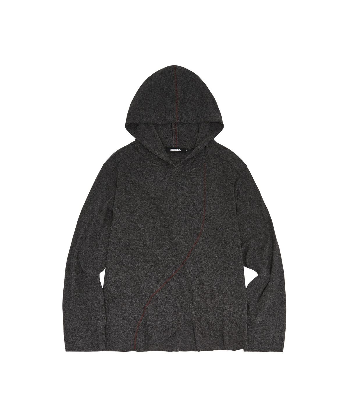 메아(MEA) BRUSHED STITCH KNIT HOODIE  [CHARCOAL]