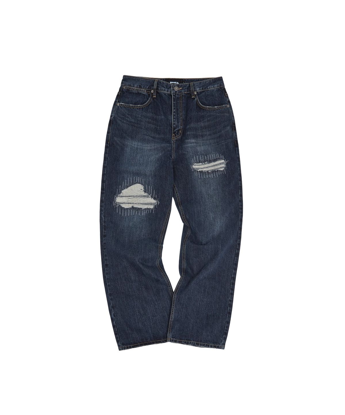 메아(MEA) REPAIR DENIM PANTS [GREY INDIGO]