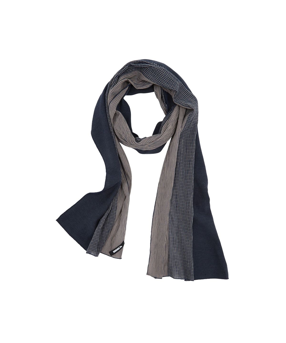 메아(MEA) PATCHWORK PATTERN MUFFLER [NAVY]