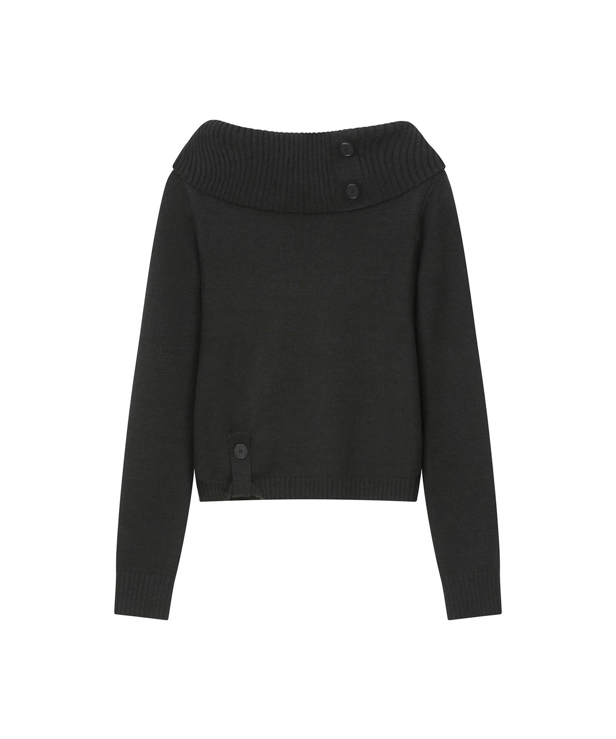 미세키서울(MISEKI SEOUL) Button off shoulder knit BLACK