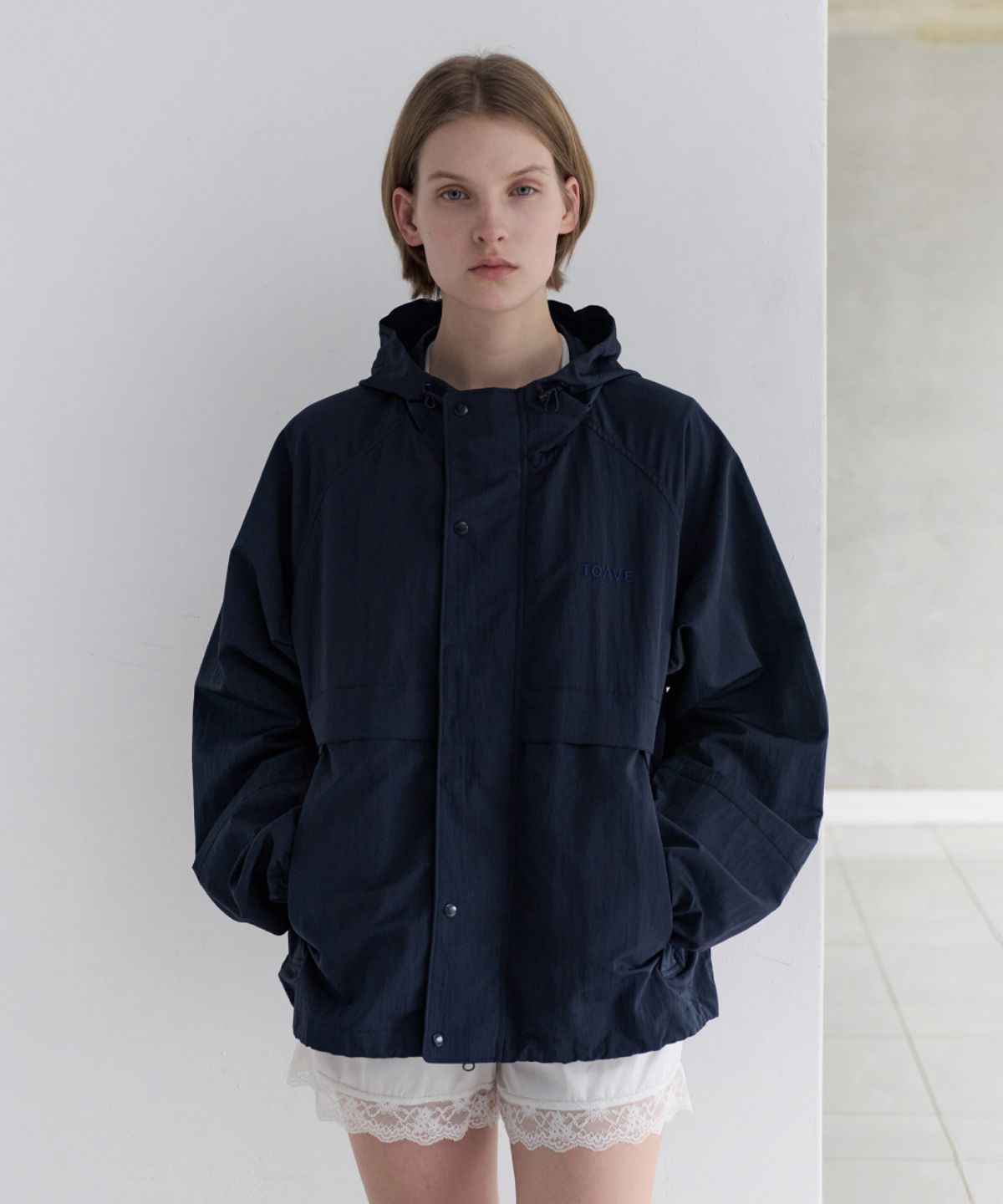 토아베(TOAVE) Textured Wind Jacket (Navy)