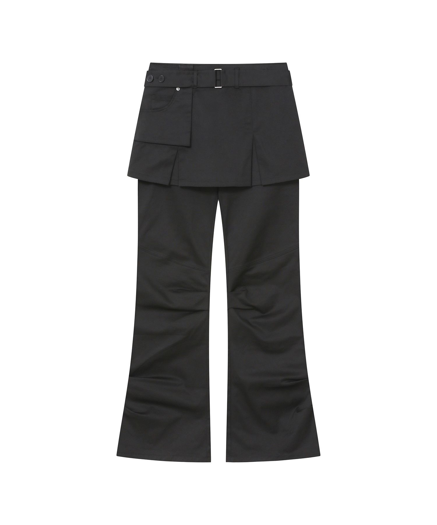 미세키서울(MISEKI SEOUL) One pocket layered skirt pants SET BLACK