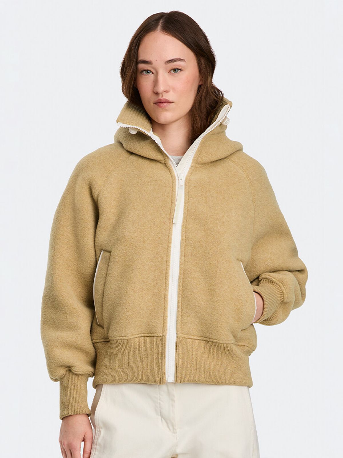 캐나다구스(CANADAGOOSE) 여성 칠리왁 플리스 봄버(Melange Beige)_Q266AWJW01MEB