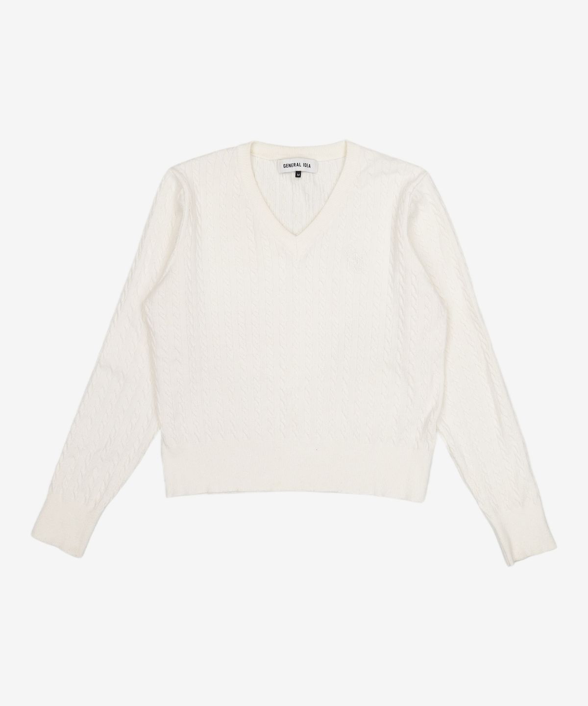 제너럴 아이디어(GENERAL IDEA) 라이트 케이블 브이넥 니트 [WHITE] / WBC1L05517 M