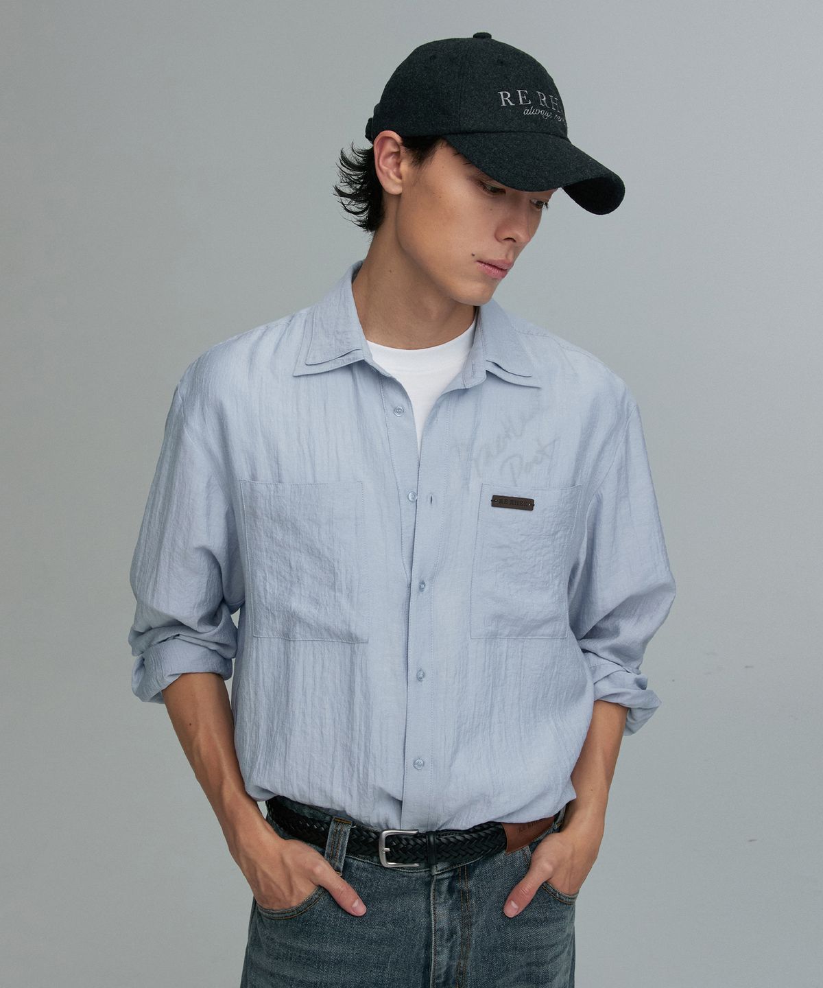 리이 맨(RERHEE MEN) WOOL BALL CAP CHARCOAL