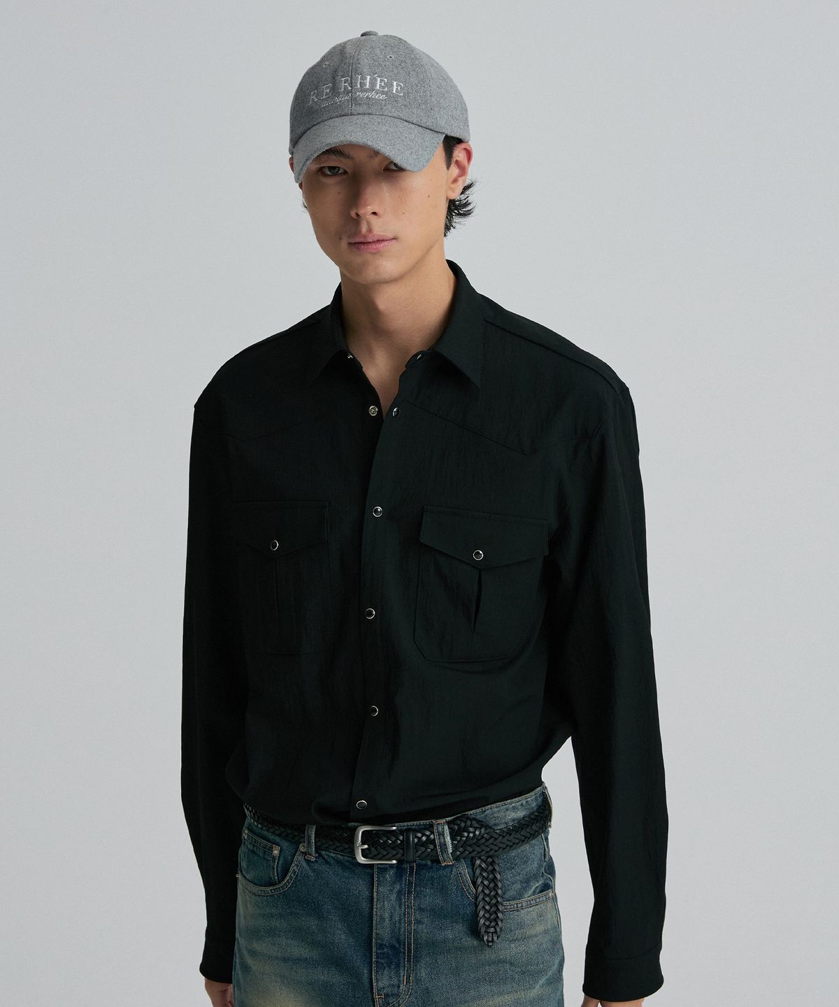 리이 맨(RERHEE MEN) WOOL BALL CAP MELANGE GRAY