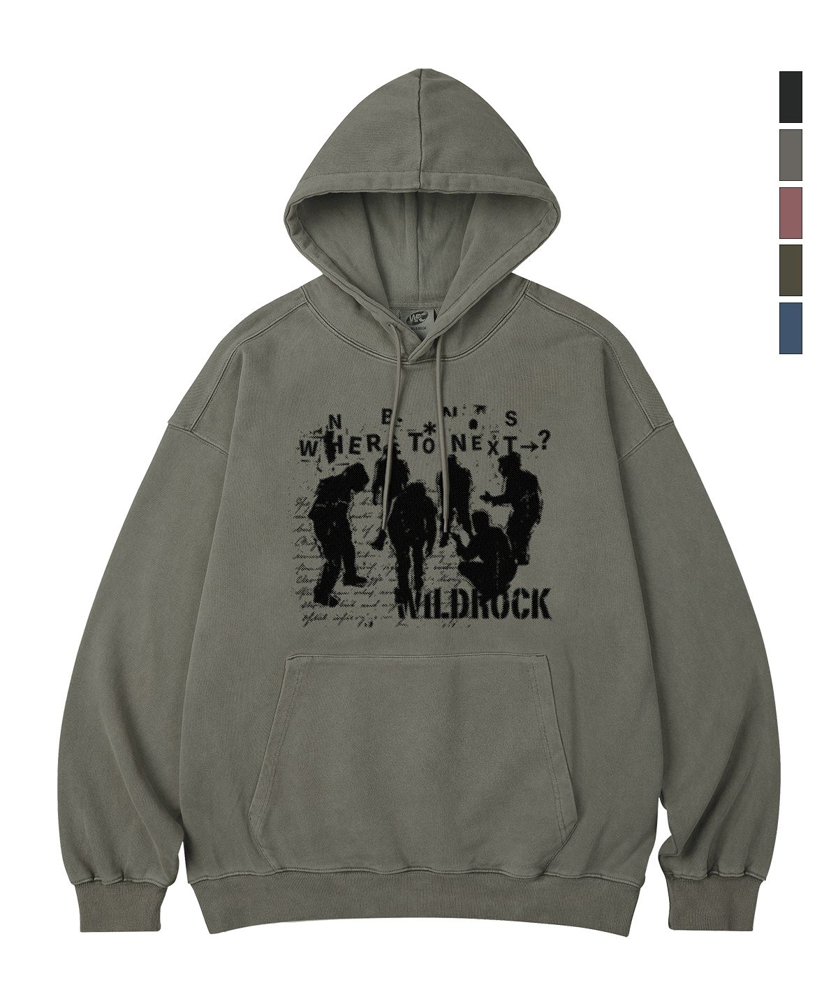 와일드락(WILDROCK) Where To Next 피그먼트 오버핏 후드_5 COL
