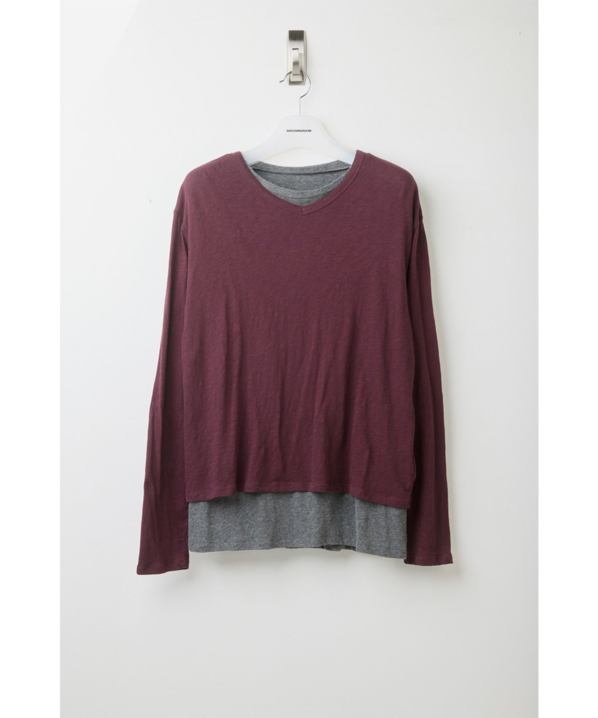 해칭룸(HATCHINGROOM) UV Layered Tee Burgundy