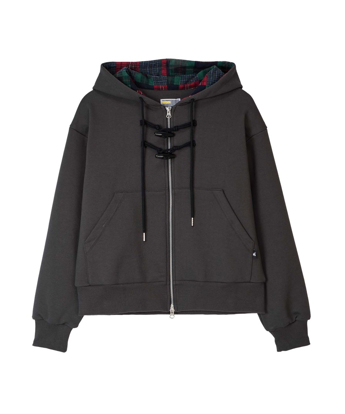 유쓰배쓰(YOUTHBATH) YB x Motka Toggle Button Hood Zip-Up_Charcoal