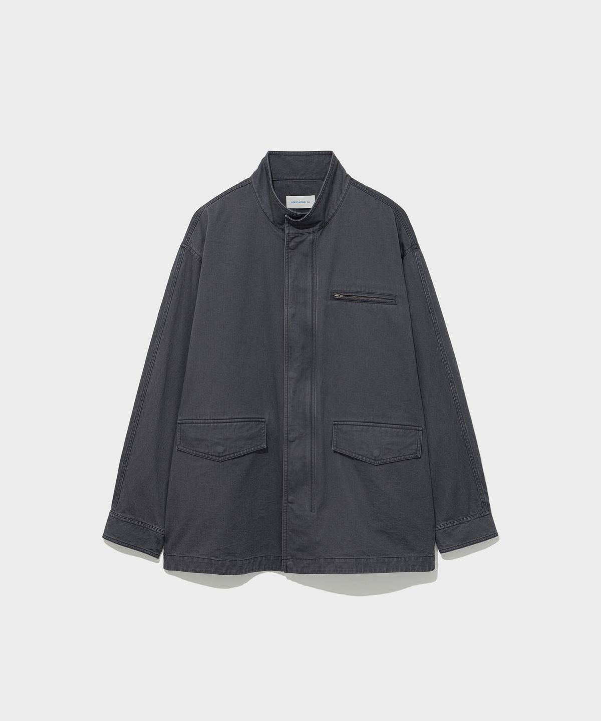 로우클래식(LOW CLASSIC) WASHED COTTON UTILITY JACKET_CHARCOAL [LC263JP06CC]