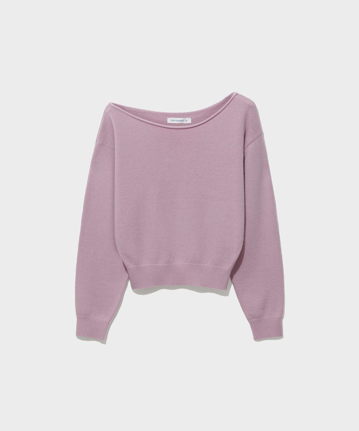로우클래식(LOW CLASSIC) ROLLED EDGE OFF-SHOULDER SWEATER_PINK [LC263KN01PK]