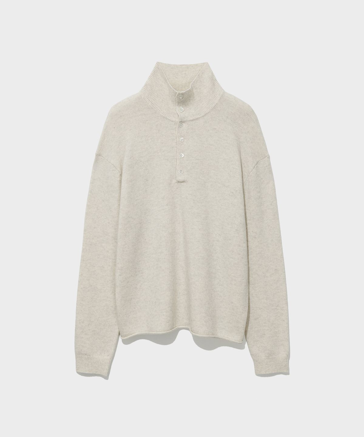 로우클래식(LOW CLASSIC) WOOL BLEND HIGH-NECK SWEATER_OATMEAL [LC263KN02OT]