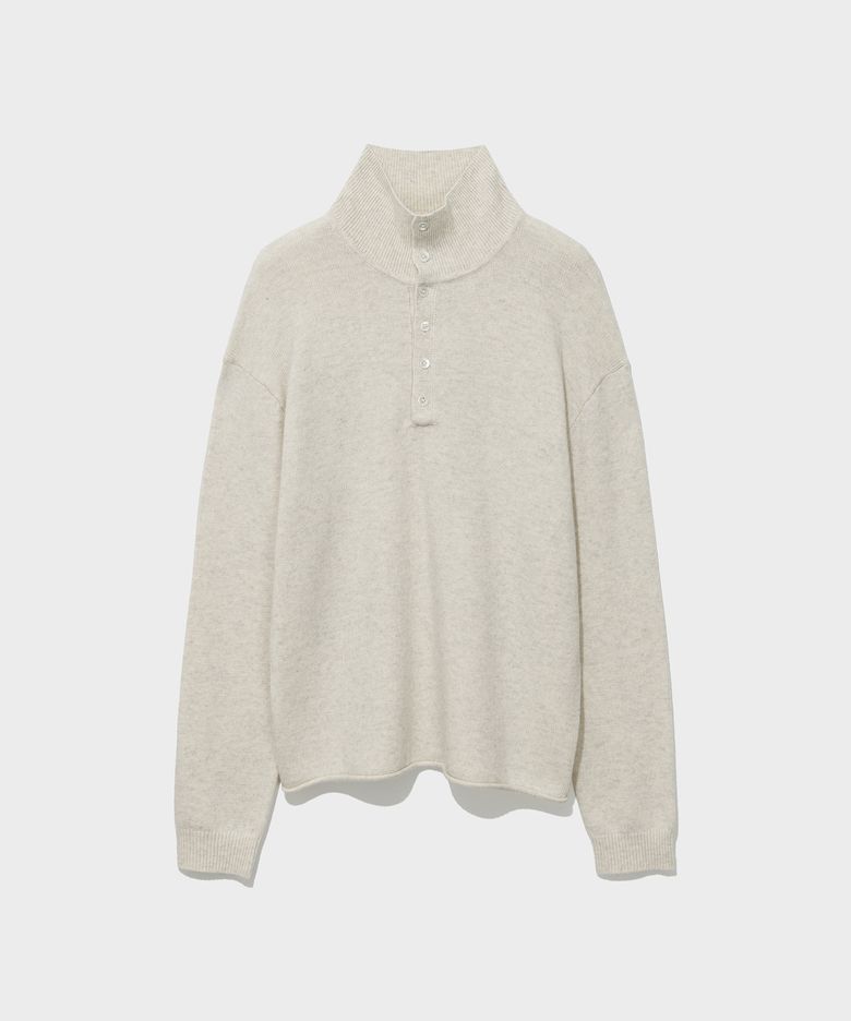 WOOL BLEND HIGH-NECK SWEATER_OATMEAL [LC263KN02OT]
