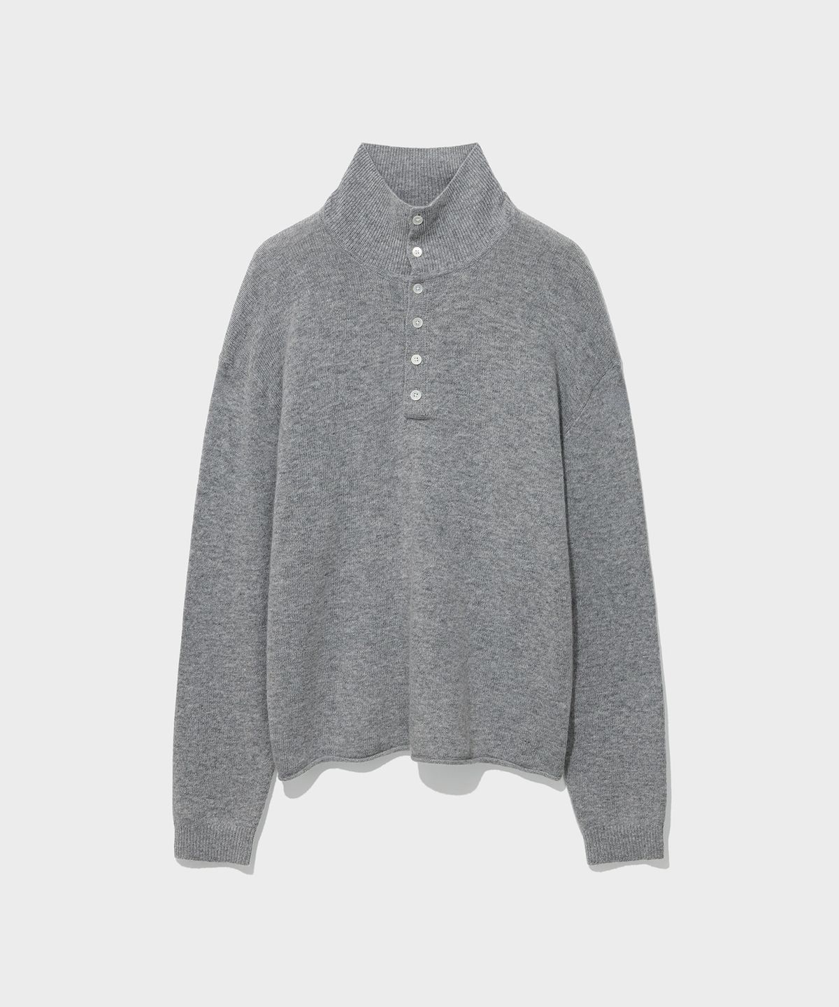 로우클래식(LOW CLASSIC) WOOL BLEND HIGH-NECK SWEATER_MELANGE GREY [LC263KN02MG]