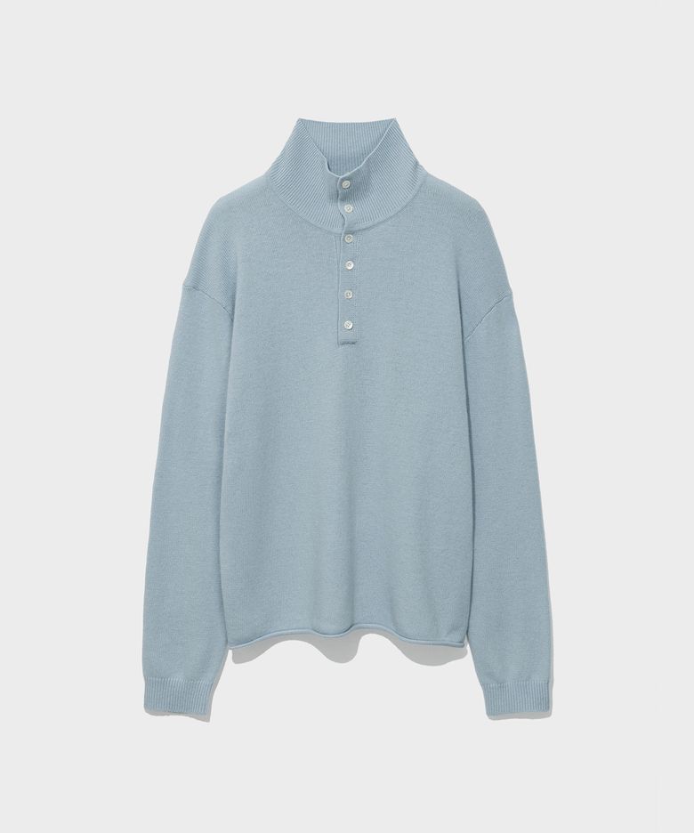 WOOL BLEND HIGH-NECK SWEATER_SKY BLUE [LC263KN02SY]