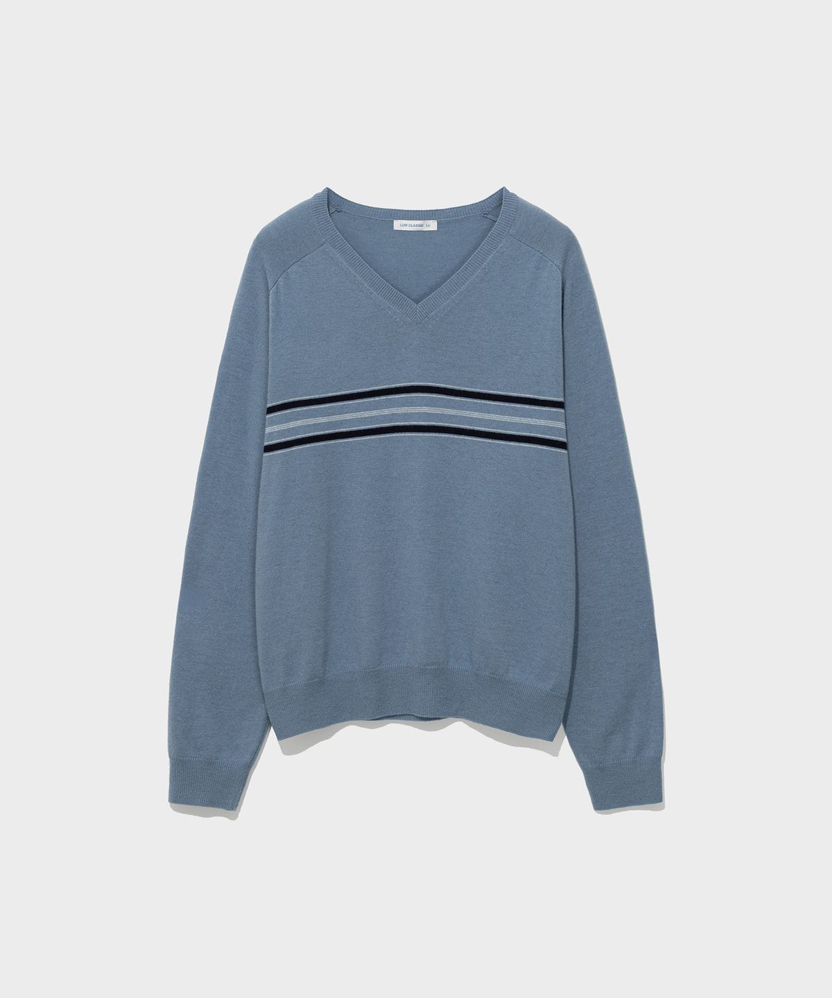 로우클래식(LOW CLASSIC) WOOL BLEND LINE SWEATER_DUSTY BLUE [LC263KN04DL]