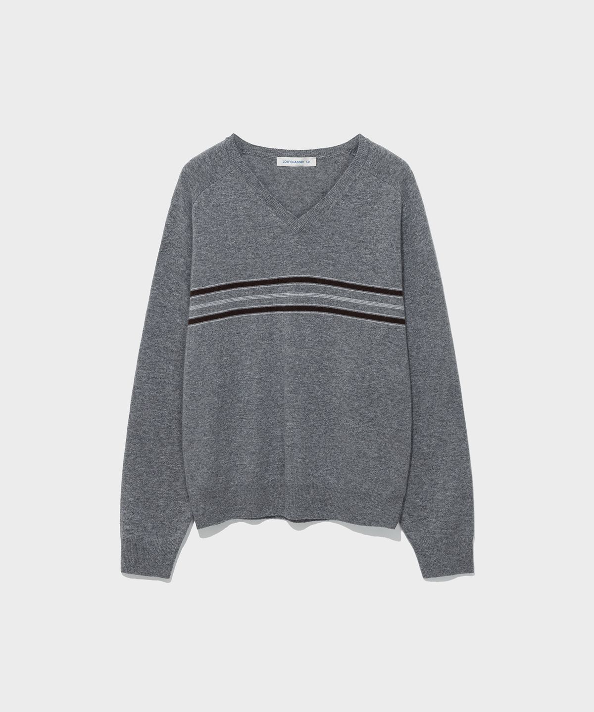 로우클래식(LOW CLASSIC) WOOL BLEND LINE SWEATER_MELANGE GREY [LC263KN04MG]