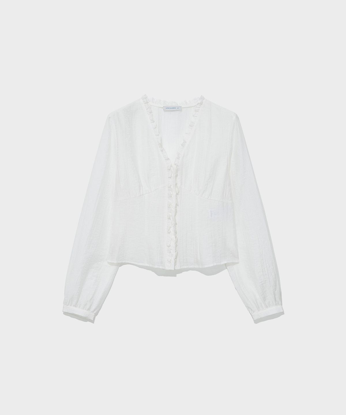 로우클래식(LOW CLASSIC) EMBROIDERED FRILL BLOUSE_IVORY [LC263BL01IV]