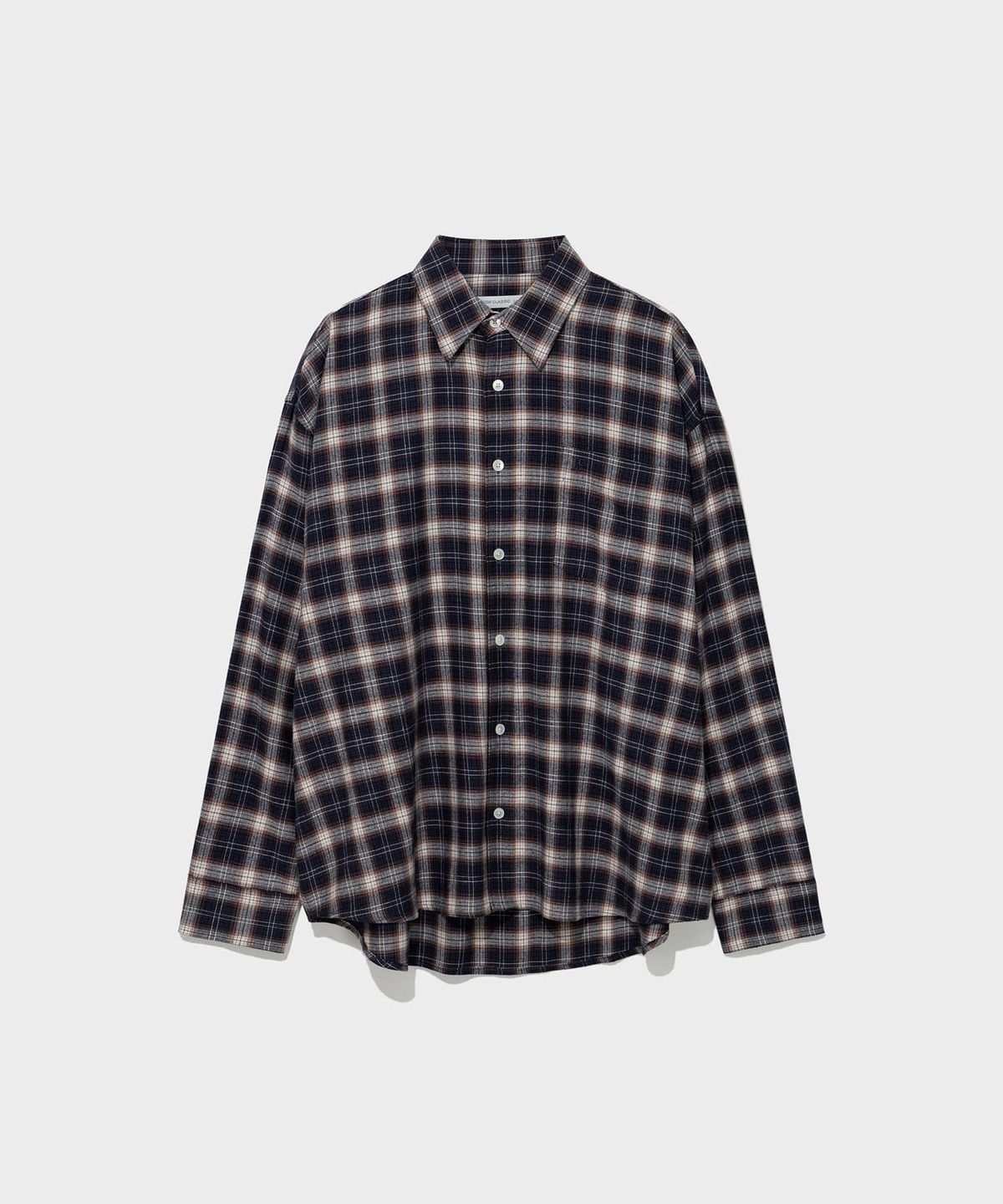 로우클래식(LOW CLASSIC) OVERSIZED Lc FLANNEL CHECKED SHIRT_NAVY [LC263SH01NV]