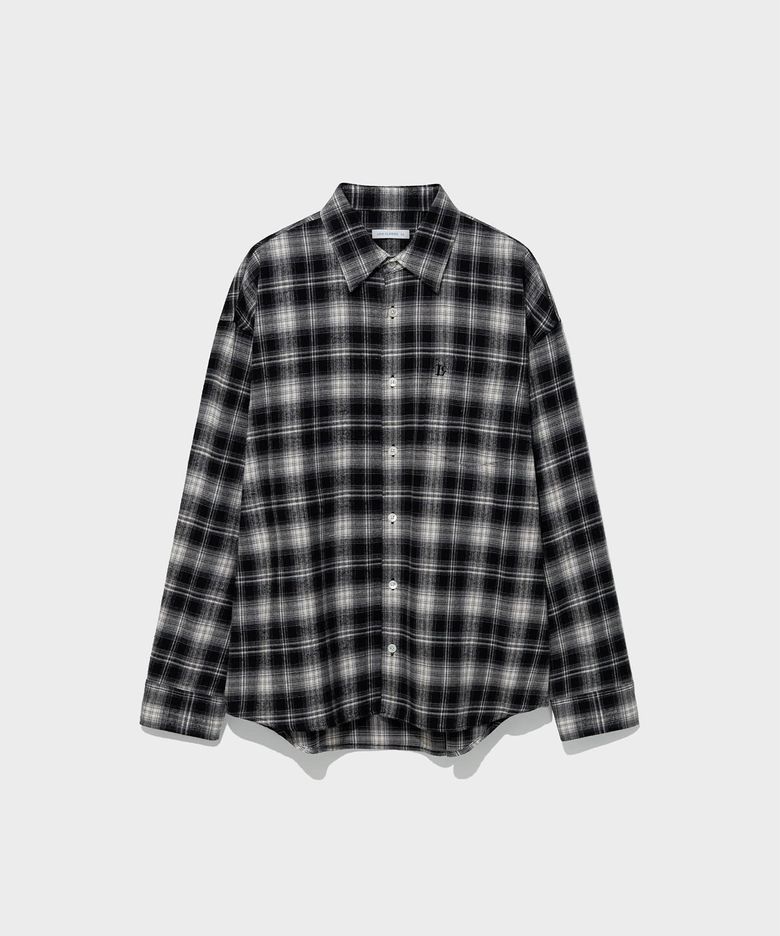OVERSIZED Lc FLANNEL CHECKED SHIRT_BLACK [LC263SH01BK]