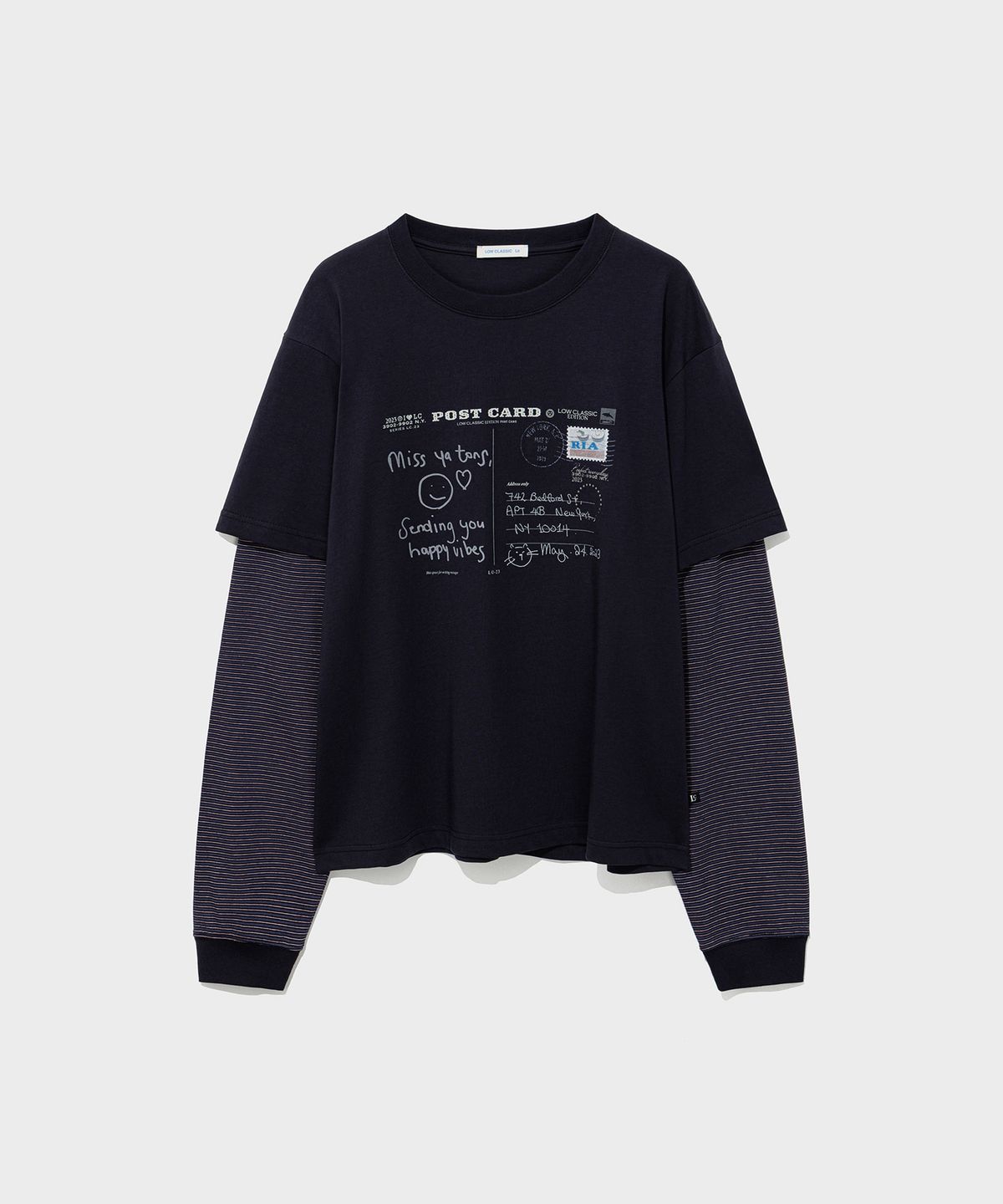 로우클래식(LOW CLASSIC) POSTCARD LAYERED TEE_NAVY [LC263TS11NV]