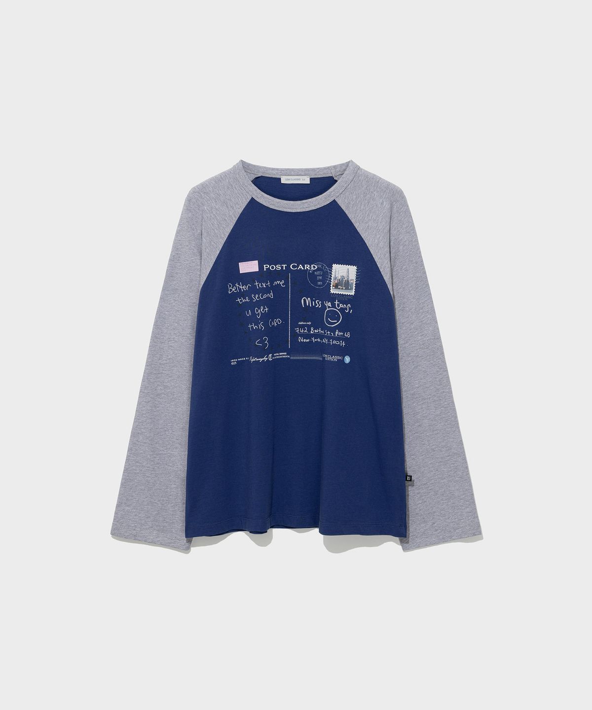 로우클래식(LOW CLASSIC) POSTCARD RAGLAN TEE_BLUE [LC263TS12BL]