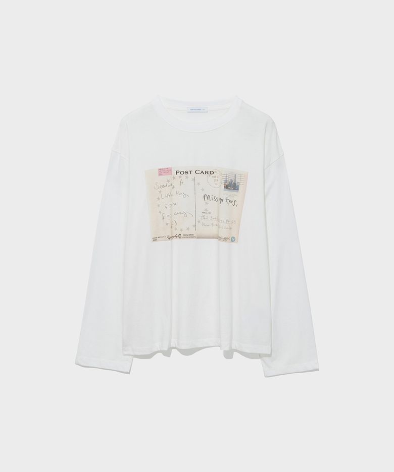 POSTCARD LONG SLEEVE TEE_OFF WHITE [LC263TS13OW]