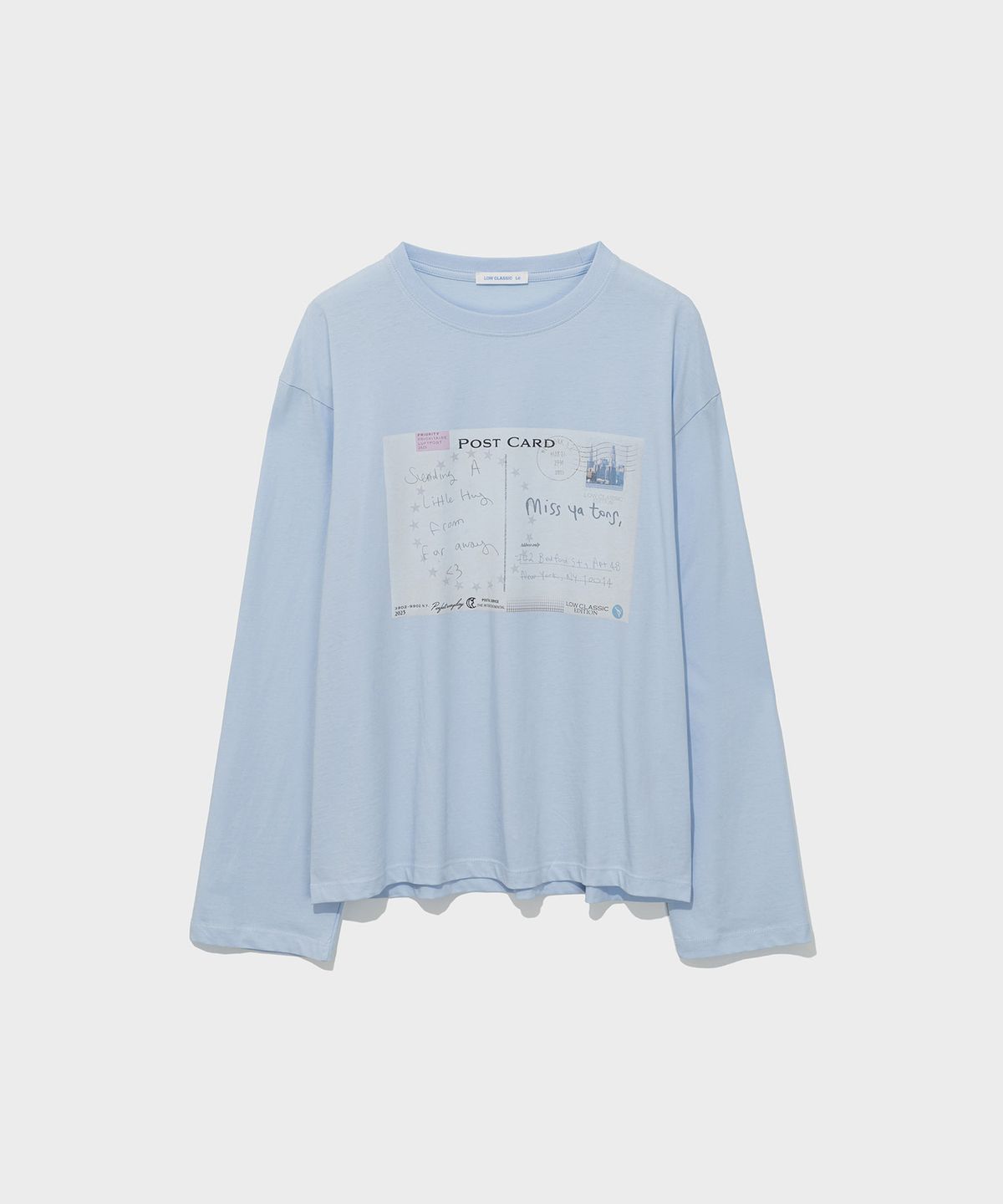 로우클래식(LOW CLASSIC) POSTCARD LONG SLEEVE TEE_BLUE [LC263TS13BL]