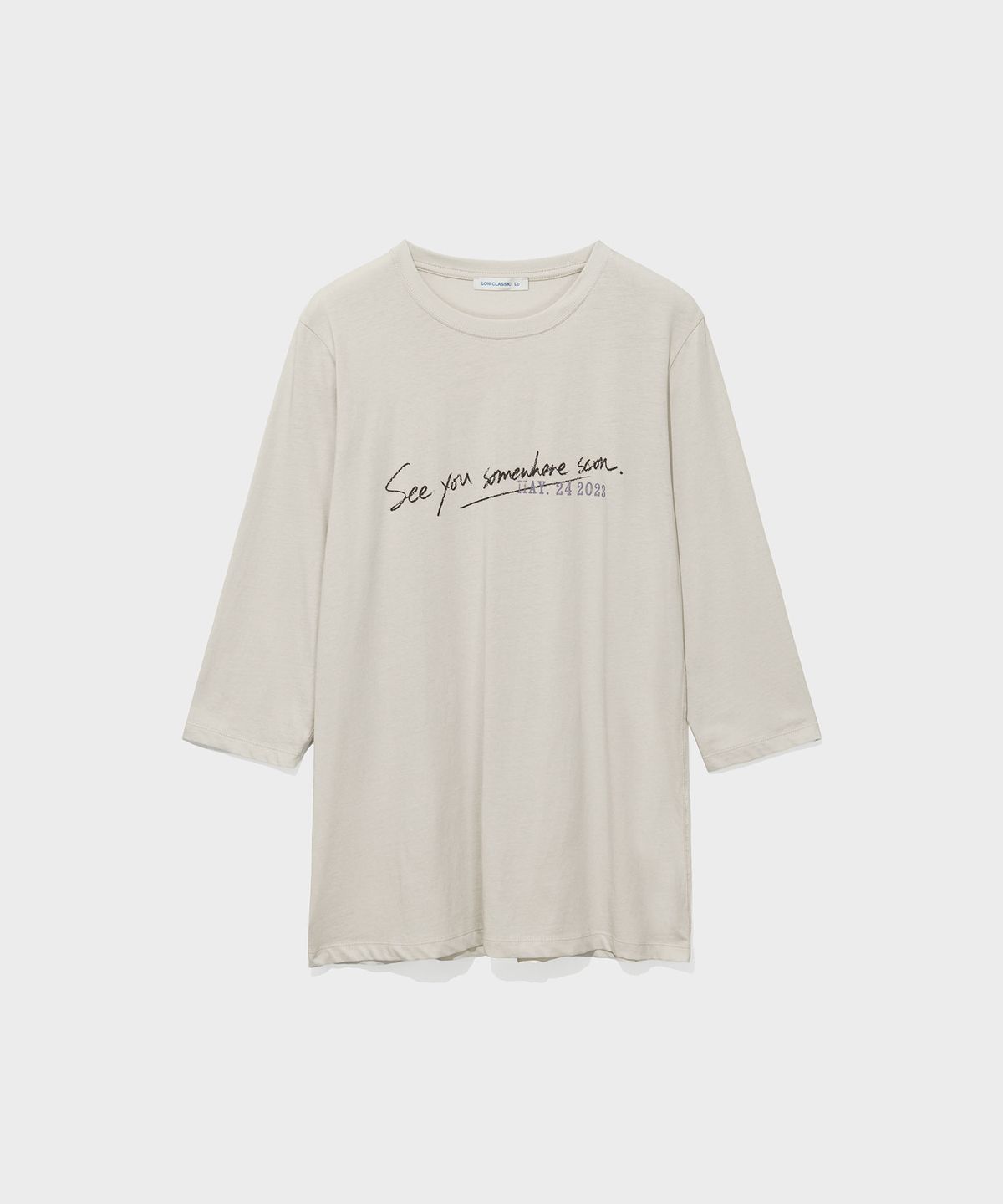 로우클래식(LOW CLASSIC) LETTERING LONG TEE_FOG BEIGE [LC263TS16BE]