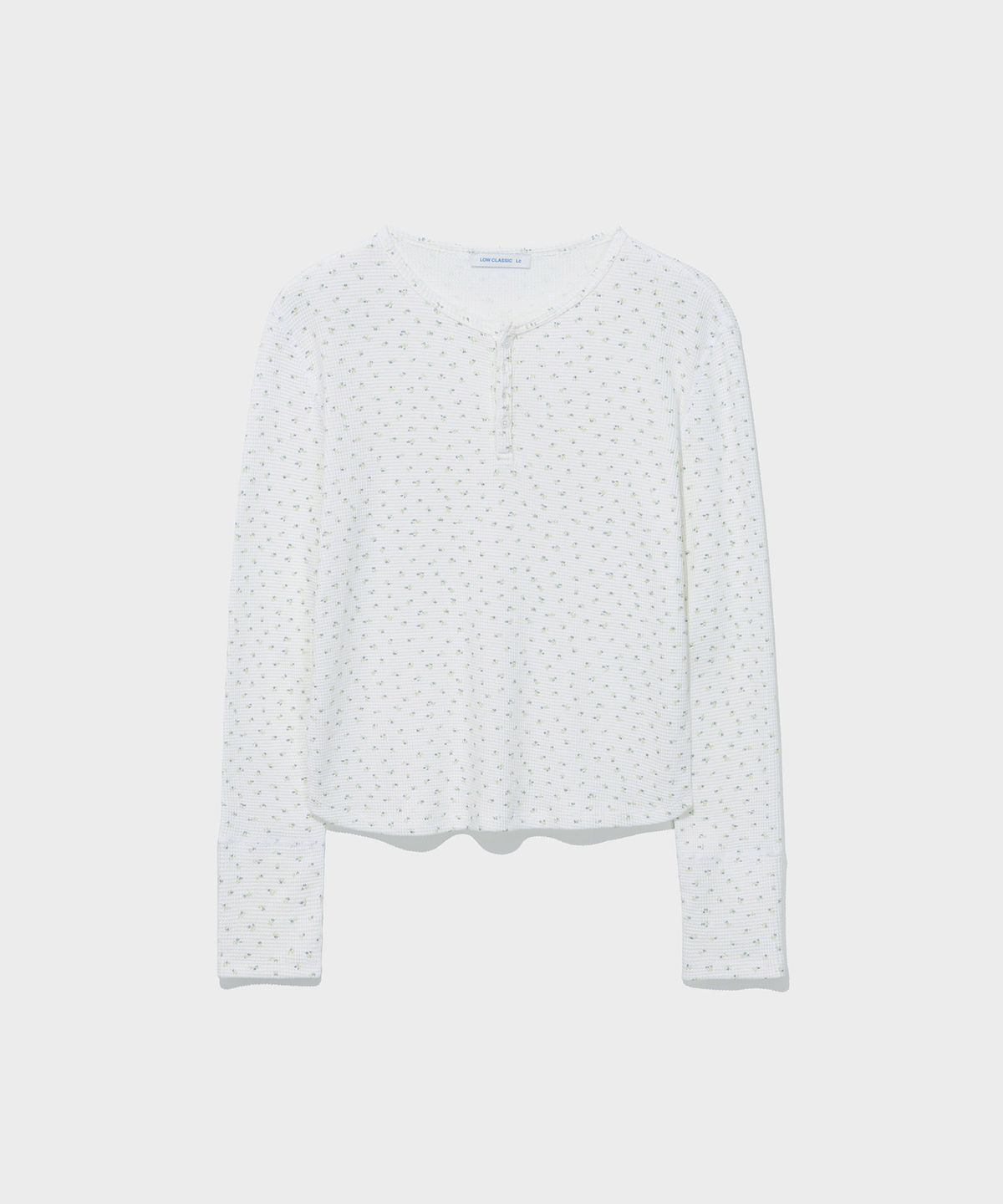 로우클래식(LOW CLASSIC) WAFFLE HENLEY-NECK TEE_IVORY [LC263TS17IV]