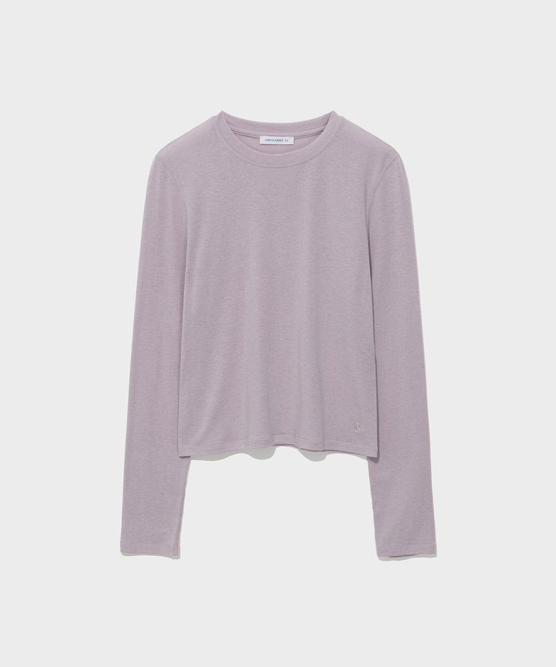 WOOL-BLEND STITCH LONG SLEEVE TEE_LAVENDER [LC263TS18LV]