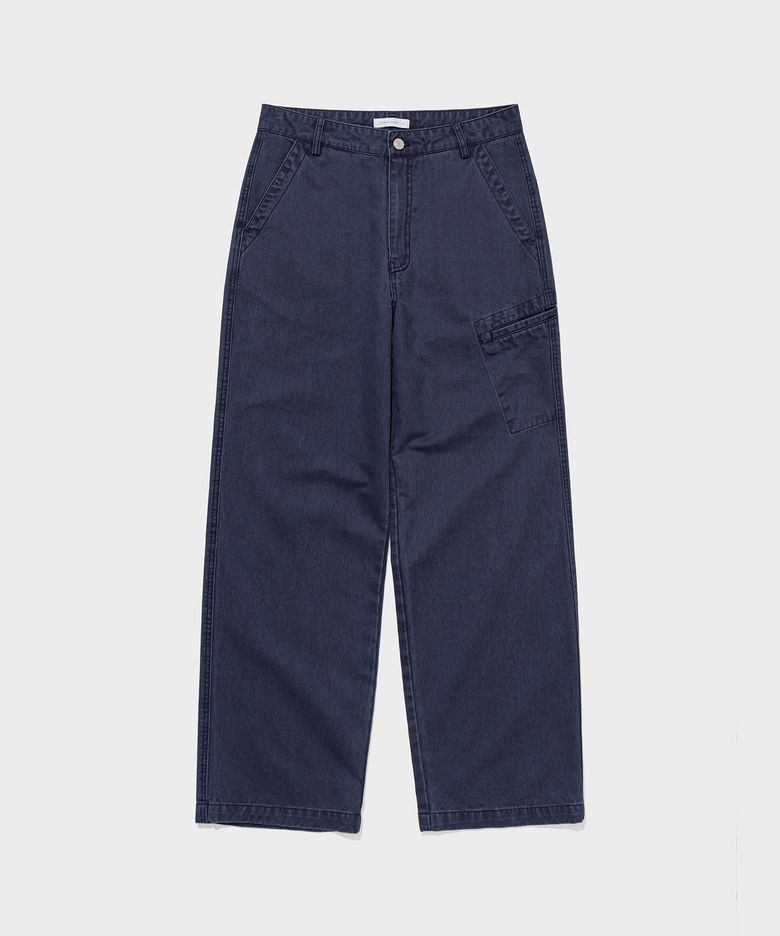 WASHED COTTON UTILITY PANTS_NAVY BLUE [LC263PT01NL]
