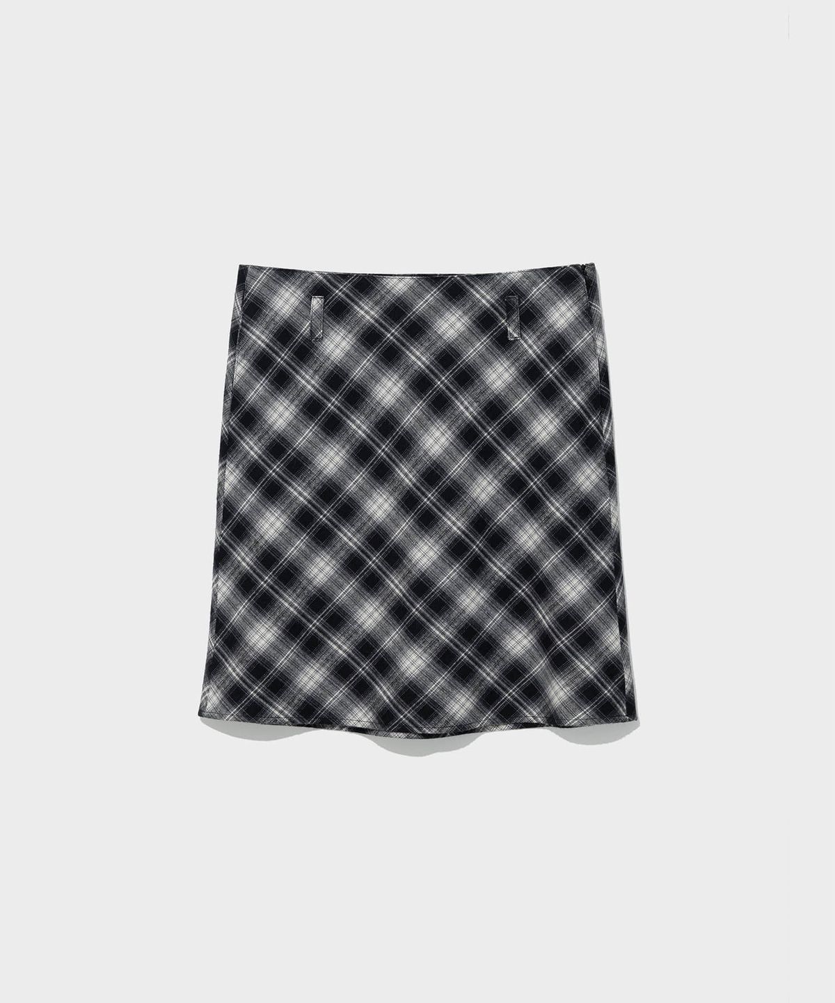 로우클래식(LOW CLASSIC) FLANNEL CHECKED MIDI SKIRT_BLACK [LC263SK01BK]