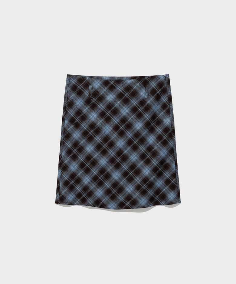 FLANNEL CHECKED MIDI SKIRT_BROWN [LC263SK01BR]