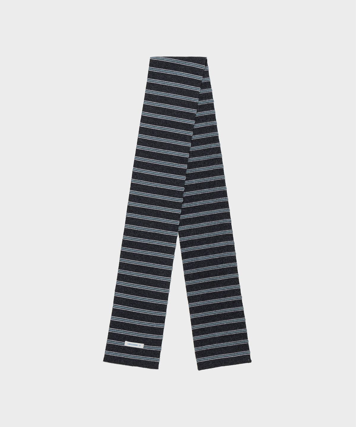 로우클래식(LOW CLASSIC) WOOL CASH BLEND STRIPED MUFFLER_CHARCOAL GREY [LC263MF01CG]