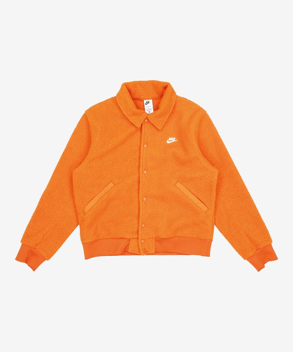 나이키(NIKE) 스포츠웨어 클럽 하이파일 플리스 코치 재킷 M - 캠프파이어 오렌지:화이트 / HV1430-893 M