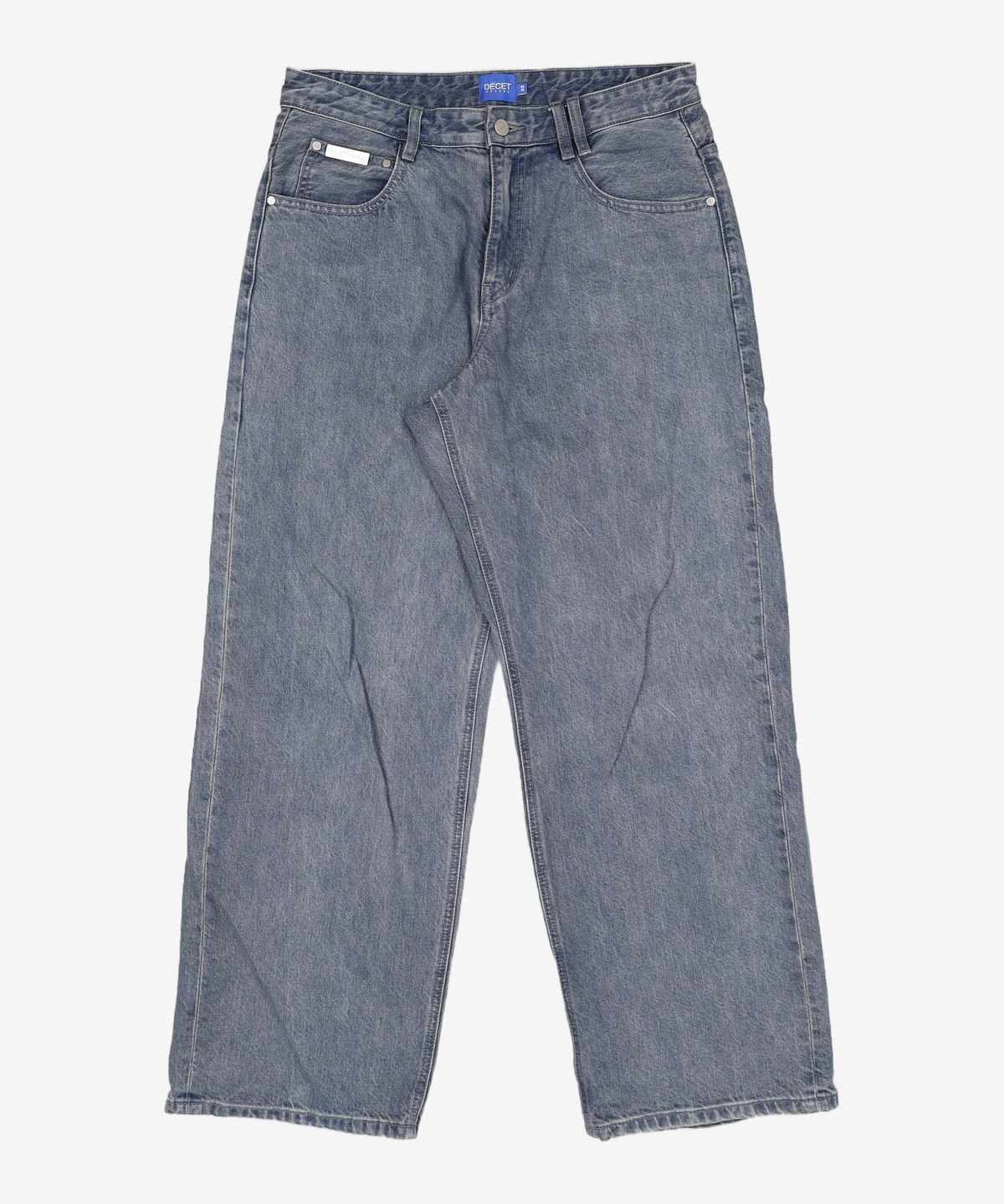 데케트(DECET) Mid Rise Wide Jeans DCPT027CrinkleBlue 32