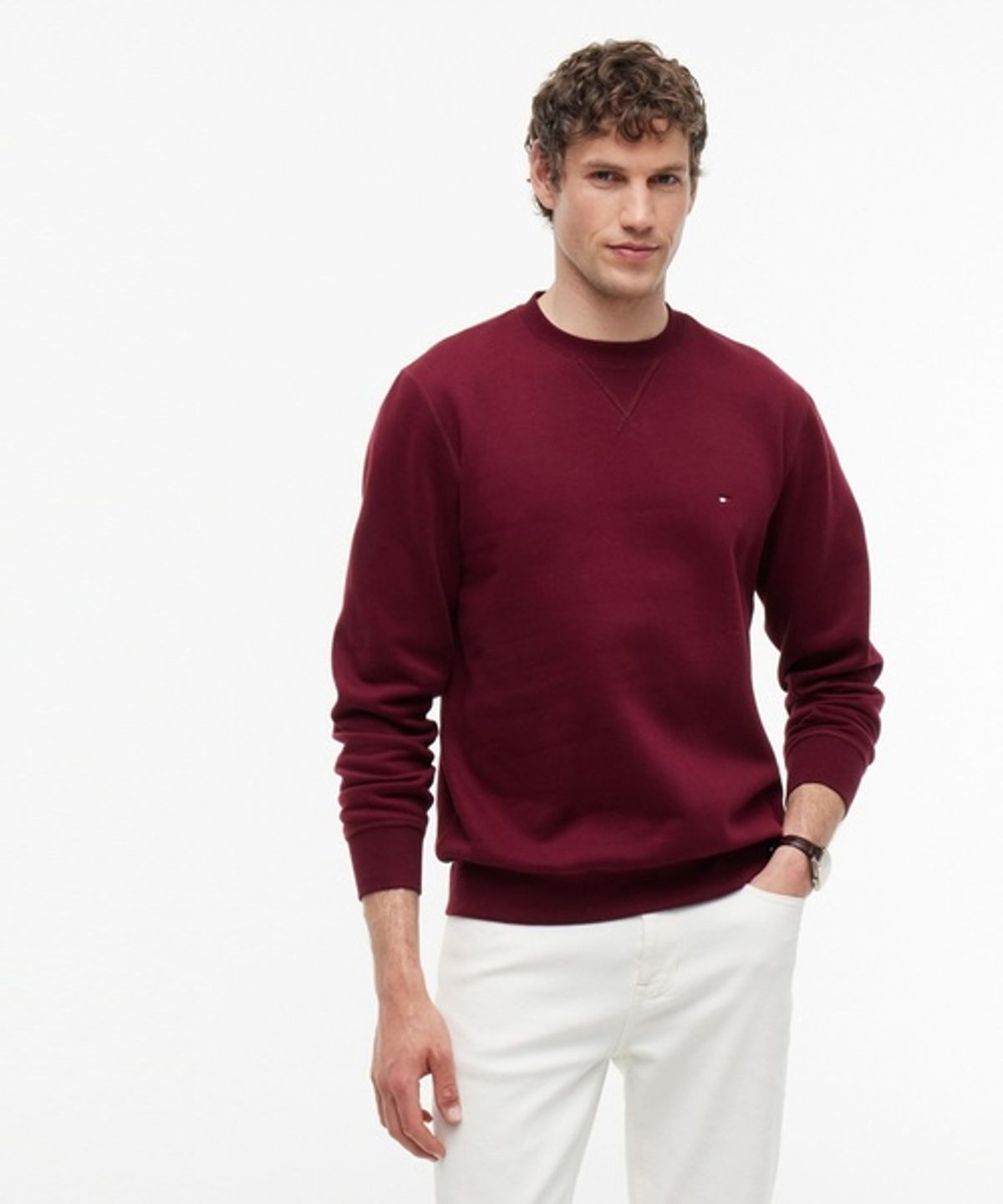 타미힐피거(TOMMY HILFIGER) [UNISEX] 에센셜 플리스 크루넥 탑 (T12G7TPO840MT3VLP)