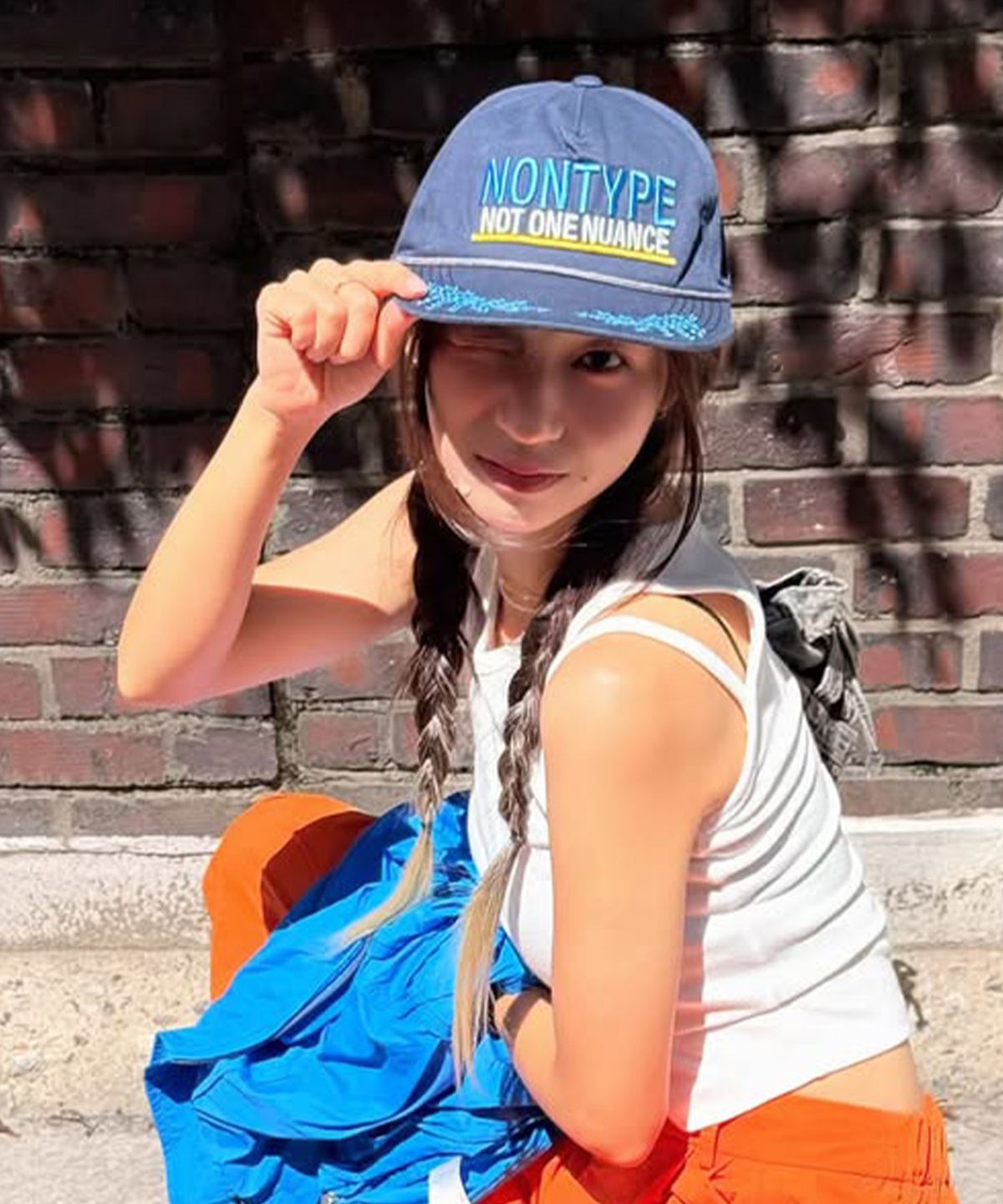 논타입(NONTYPE) ARCHIVE MESSAGE WASHED CAP (NAVY)
