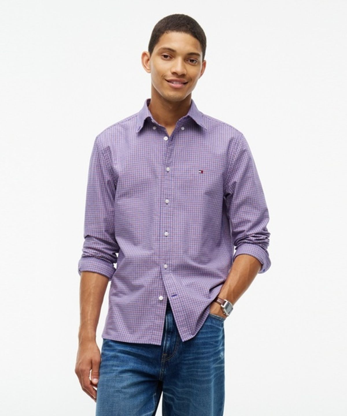 타미힐피거(TOMMY HILFIGER) [Asian fit] 헤리티지 옥스포드 타탄 셔츠 (T12G9WSH320MT20QJ)