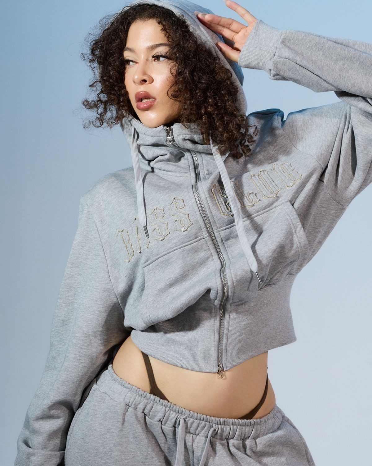 쿨시스(COOLSIS) CS BASSC HIGH-NECK HOODIE ZIP-031 (GRAY)