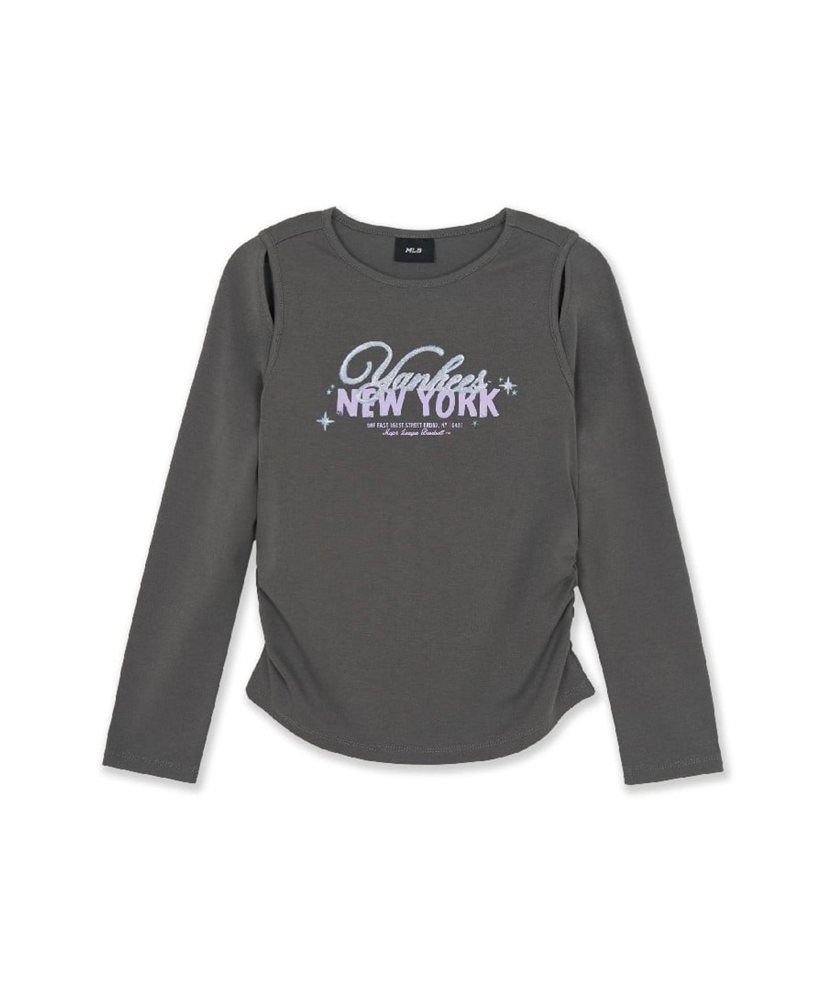 엠엘비 키즈(MLB KIDS) 스포티브 걸즈 트임 티셔츠 NY (Charcoal Grey)