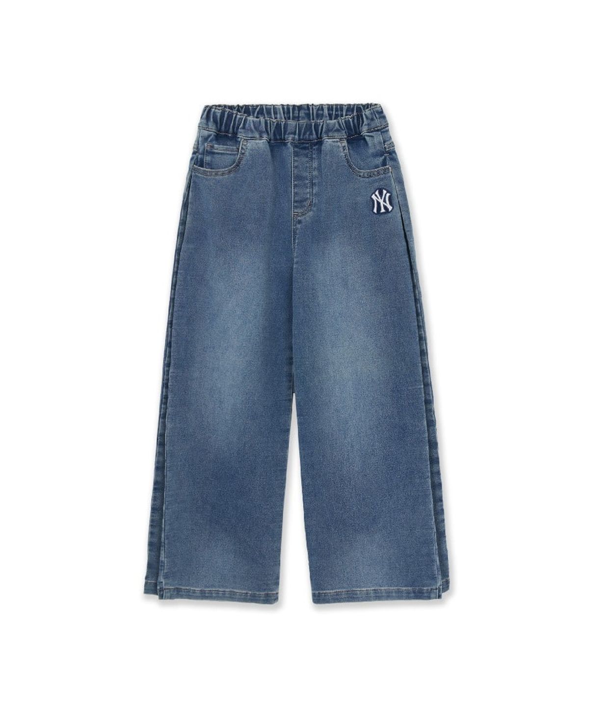 엠엘비 키즈(MLB KIDS) 스트릿 메가와이드 라이크라 소프트 데님팬츠 NY (Blue)