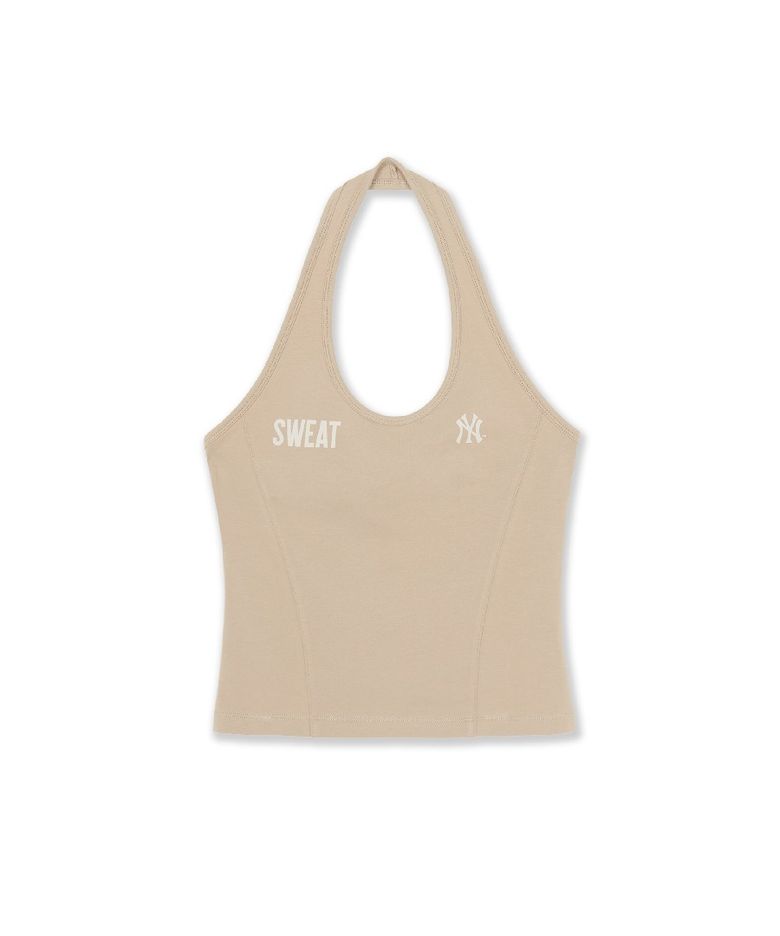 MLB X KIOF SWEAT 여성 홀터넥 나시 티셔츠 NY (Mg.Sand)