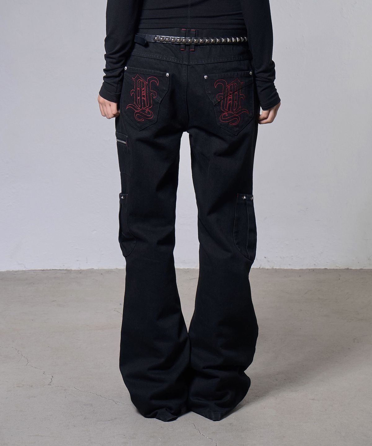 팬시클럽(FANCY CLUB) 스티치 코튼 카고 팬츠 (BLACK) F26ZD466