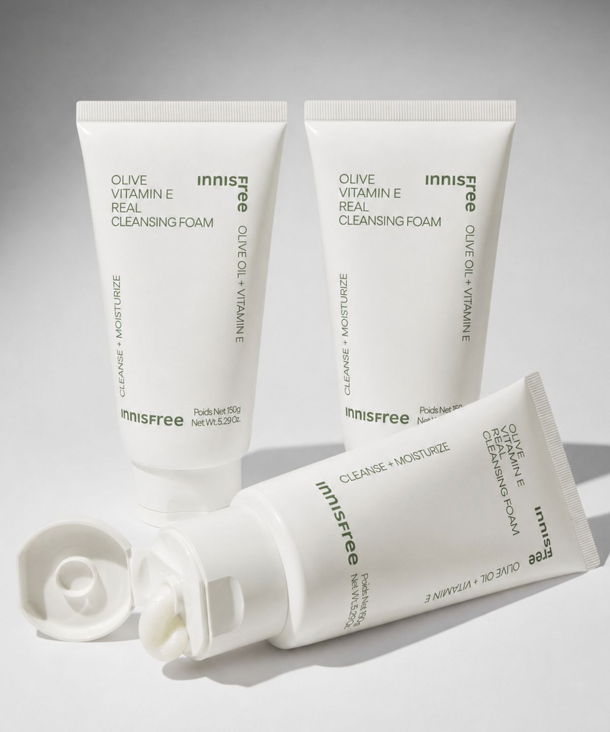 이니스프리(INNISFREE) 올리브 비타민 E 리얼 클렌징 폼 150g 3개