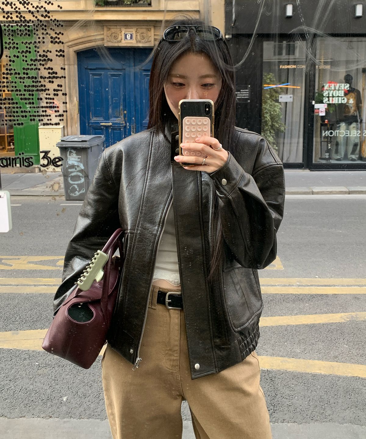 어패럴아카이브(APPAREL ARCHIVE) Vase leather blouson - Brown